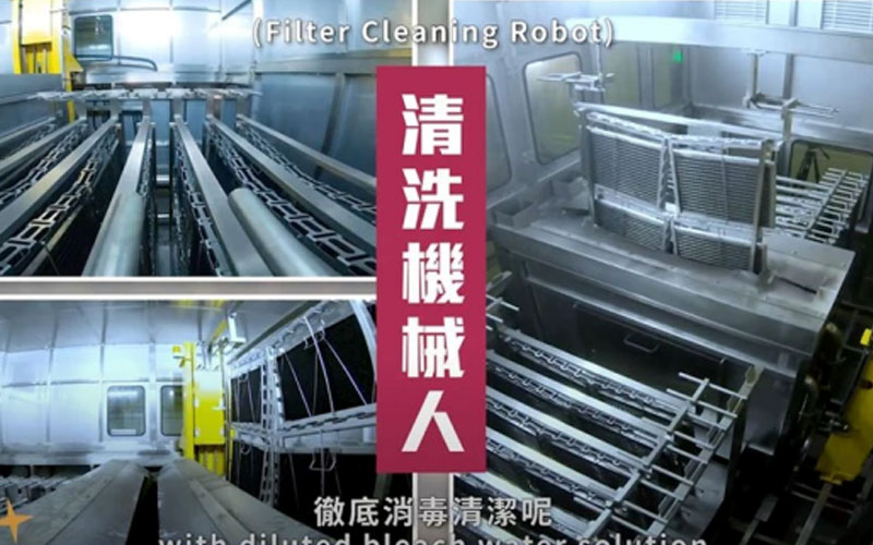 港铁车厢空调隔尘网自动清洗线